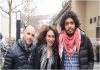 Ronnie Barkan, Stavit Sinai y Majed Abusalama, los activistas acusados. (A. Jerez)