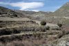 Talamantes. Vista panorámica del barranco de Valdeherrera, de la citada localidad, al fondo el Moncayo nevado 