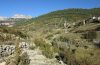 Variante de Vio antes de su desbroce y acondicionamiento como sendero, con los Sestrales al fondo